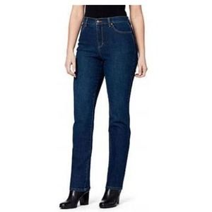 Gloria Vanderbilt Amanda womans classic straight leg blue jeans size 8